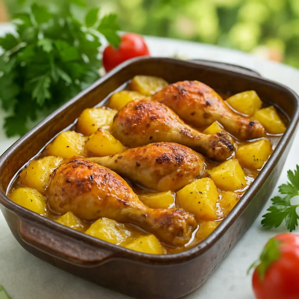 Pečena piletina sa krompirom u sosu
