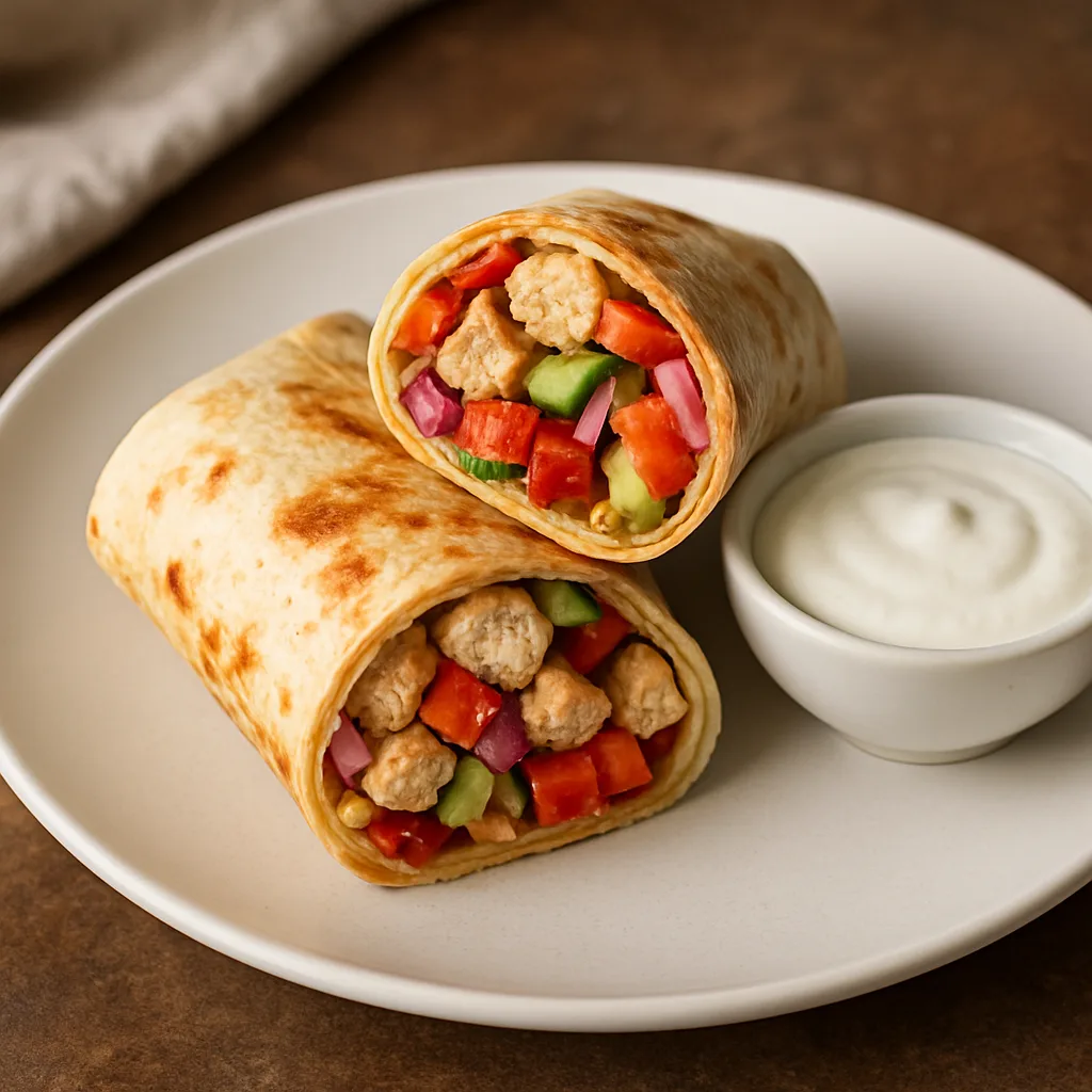 Pileće tortilje sa povrćem i jogurt sosom